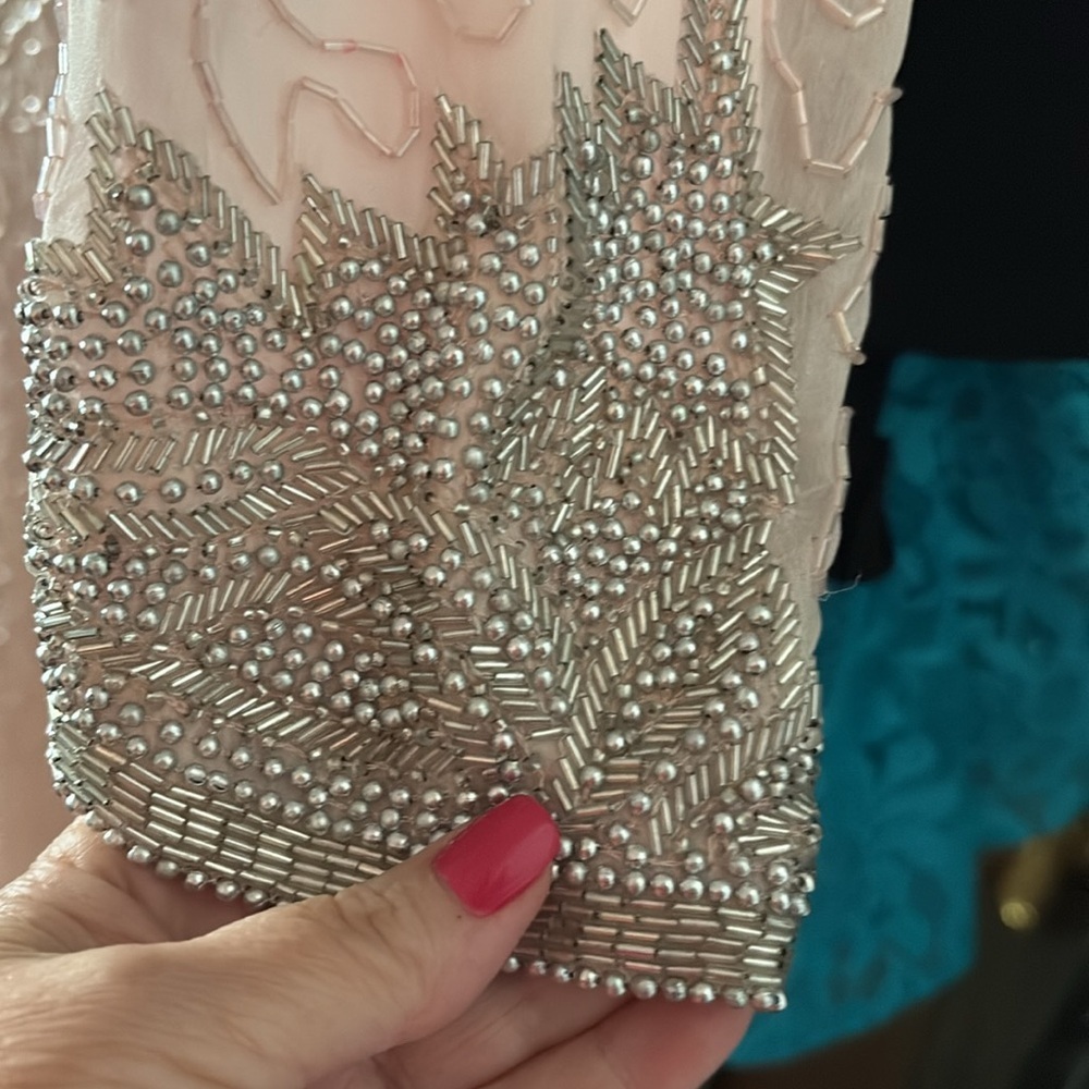 ✨ Vintage Silk Beaded Sequin Gown – Fantasy of Sister Max for SAMAGH, Size 12 - Picture 13 of 16